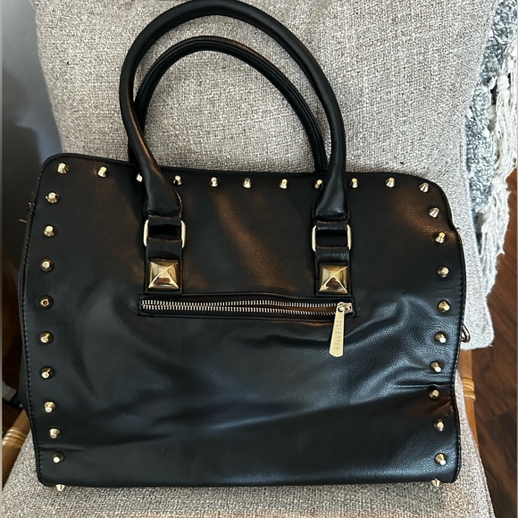 Jean Louis Scherrer VEGAN LEATHER large black studded tote - Picture 2 of 7